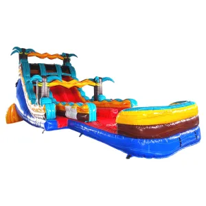 18ft Tropic Shock Hybrid Dual Lane Inflatable Water Slide