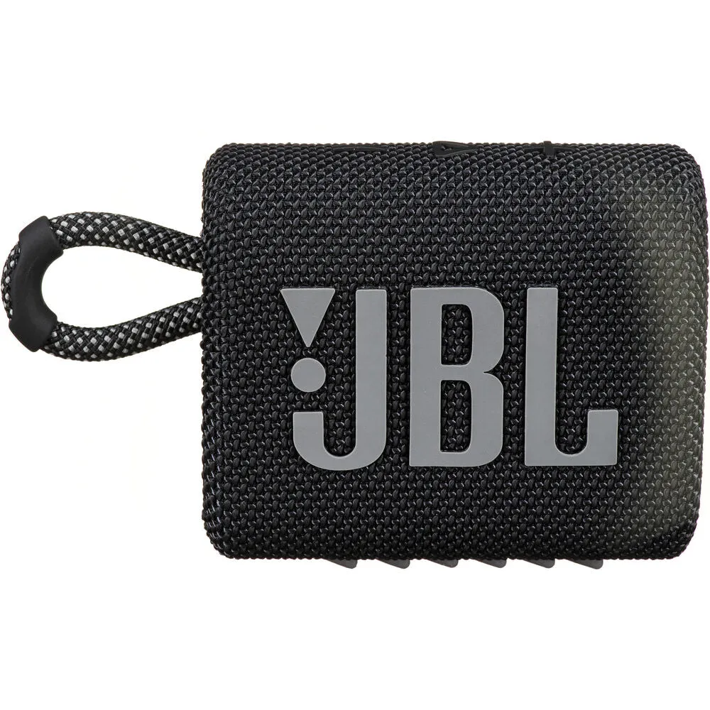 2x JBL Go 3 Portable Waterproof Wireless IP67 Dustproof Outdoor Bluetooth Speaker (Black)