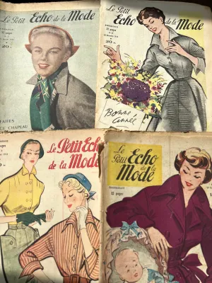 4 French Petit Echo de la Mode from 1950 - 1953