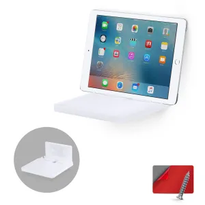 6.5" Floating Shelf with Tablet & Phone Wall Mount Holder ideal for Bedside, Kitchens, Bathrooms, Can also Hold Books, Plants, Cameras & Speakers