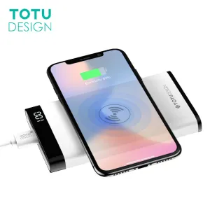 8000mah QI Wireless Charger Power Bank LED Display For iPhone X 8 Plus Dual USB Ports External Battery