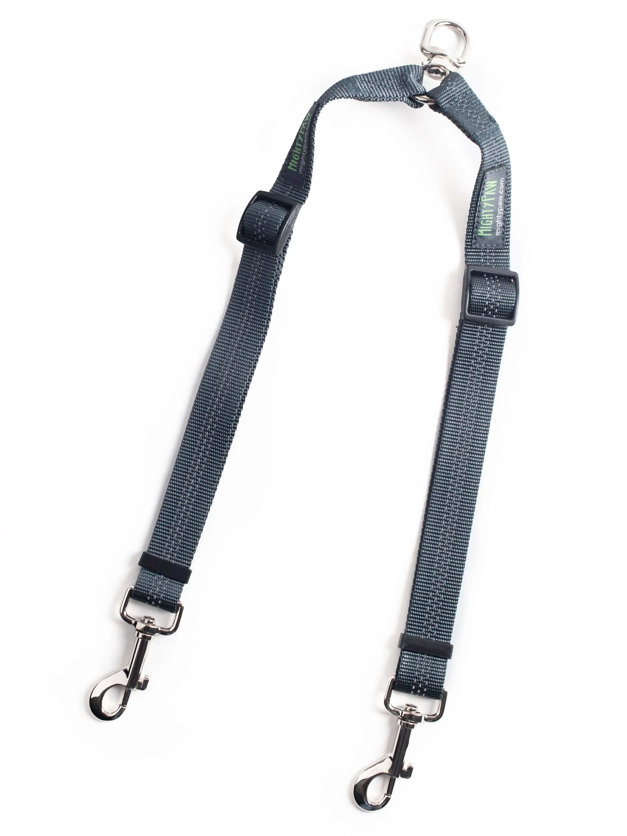 Adjustable-Length Double Dog Leash - Tangle-Free, Reflective Swivel Attachments