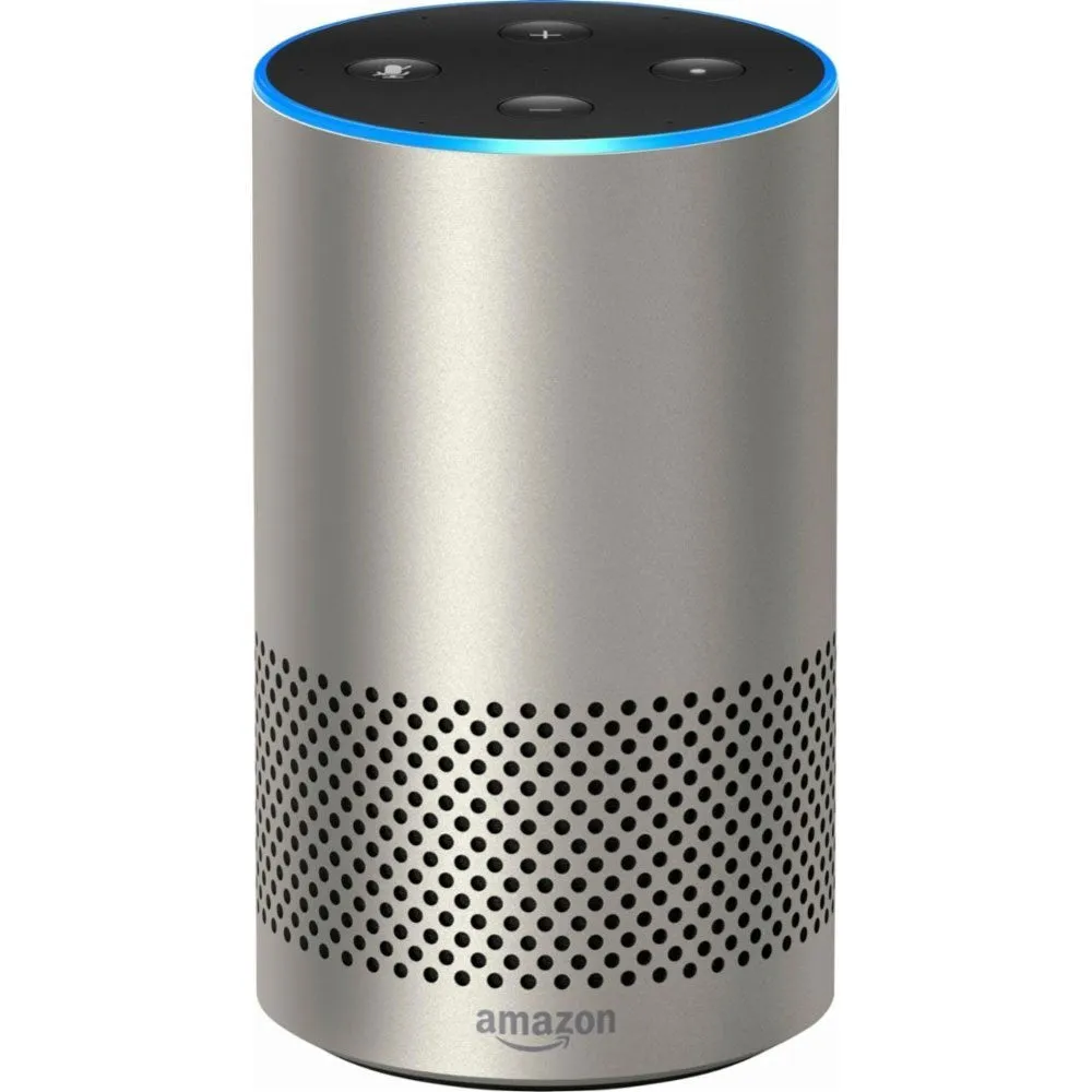 All New Amazon Echo 2nd Generation 2017 Silver with improved sound powered by Dolby