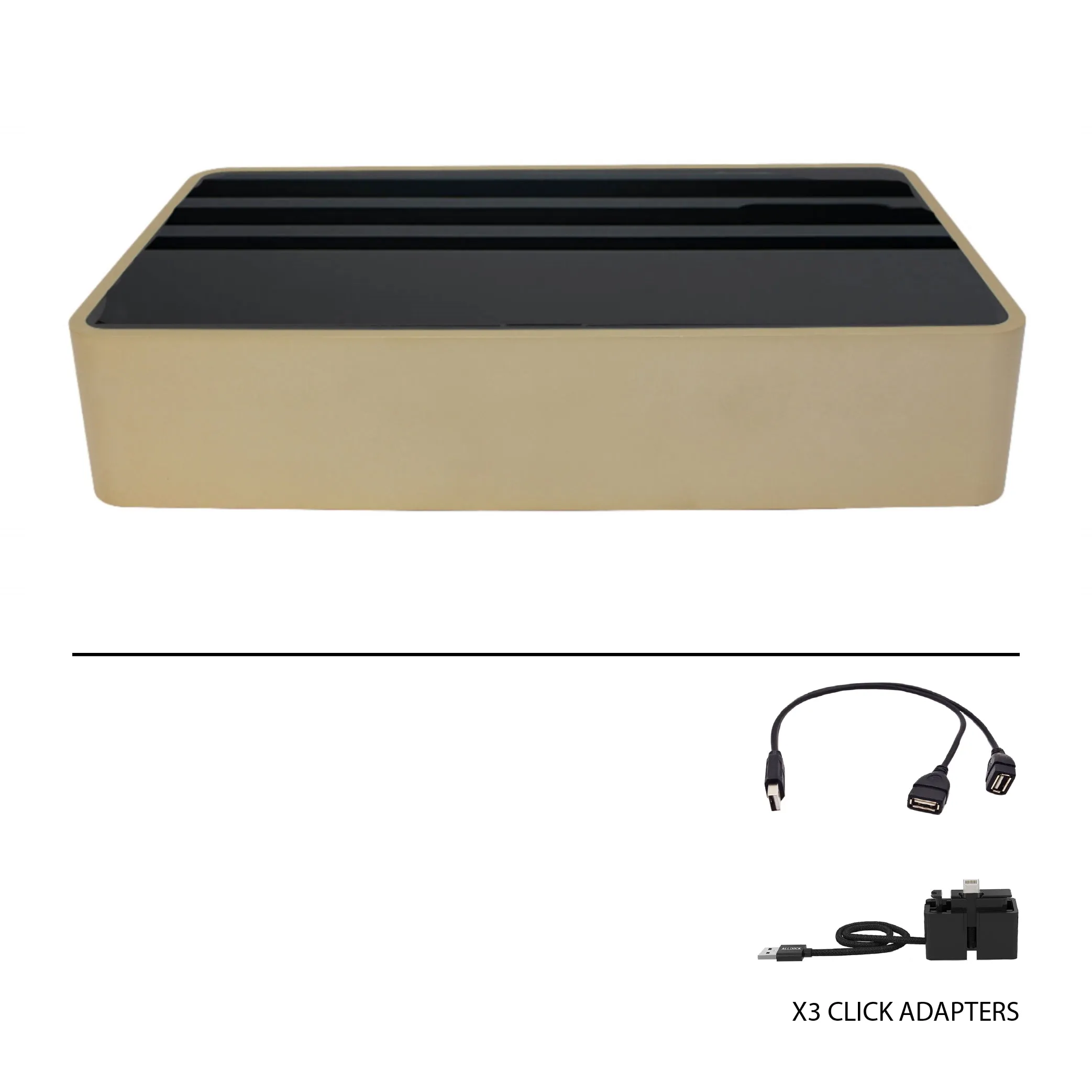 ALLDOCK Wireless Family Aluminum Gold & Black Package