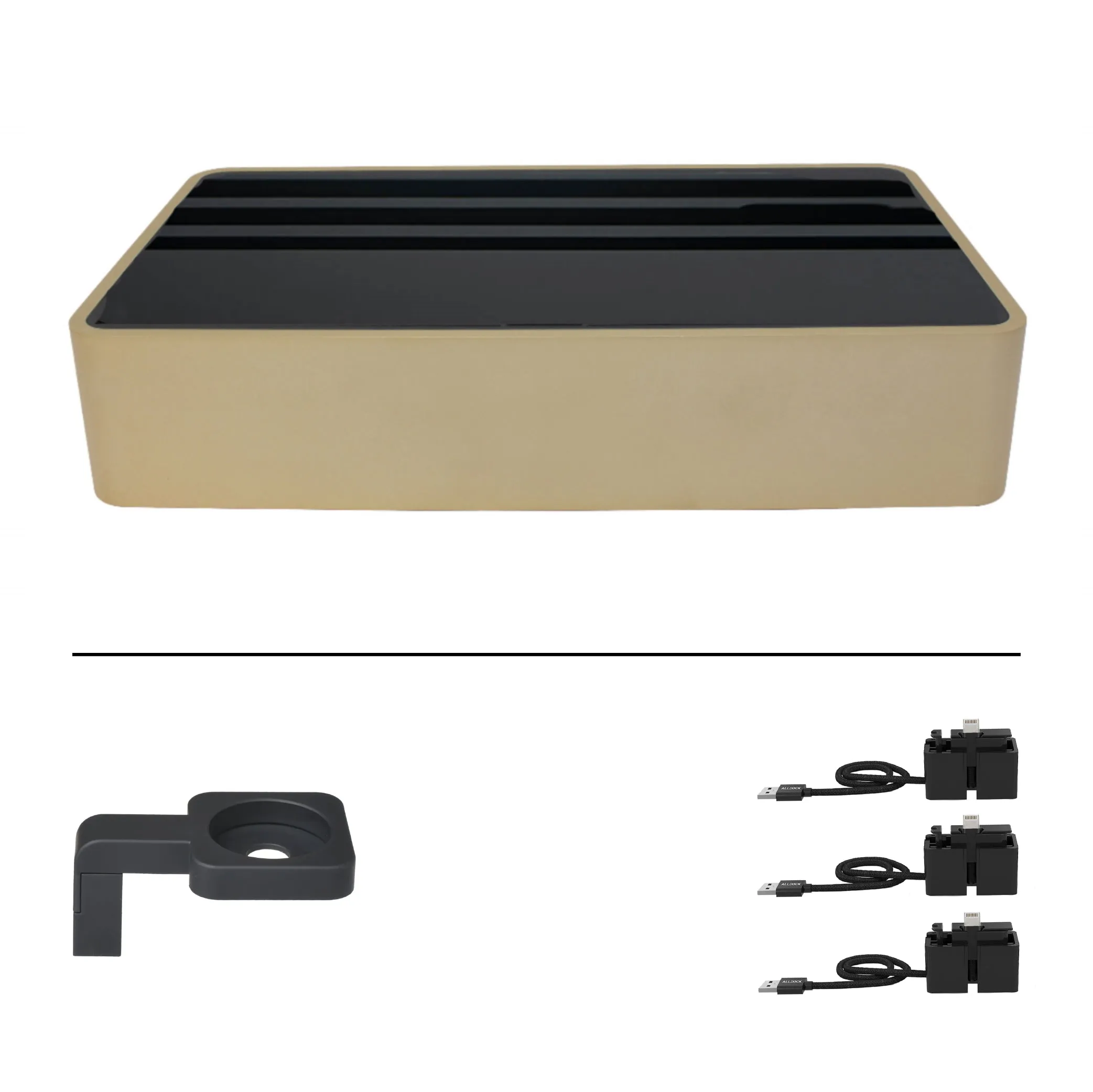 ALLDOCK Wireless Family Aluminum Gold & Black Package