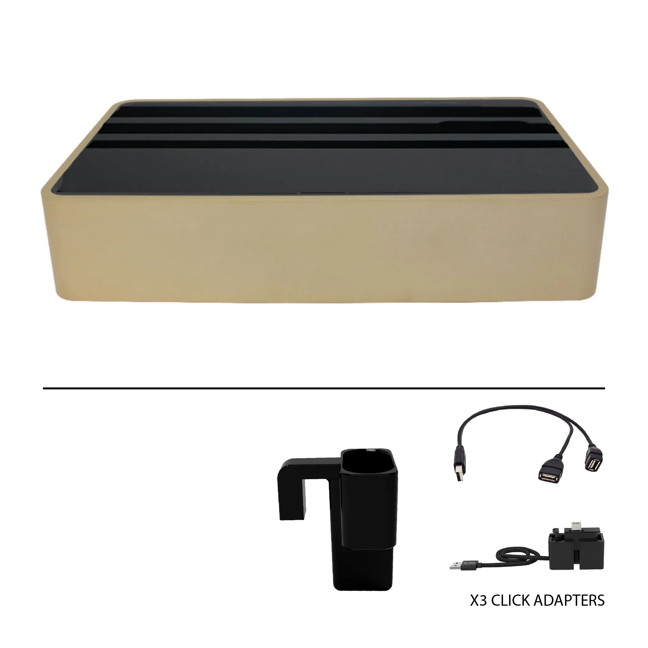 ALLDOCK Wireless Family Aluminum Gold & Black Package