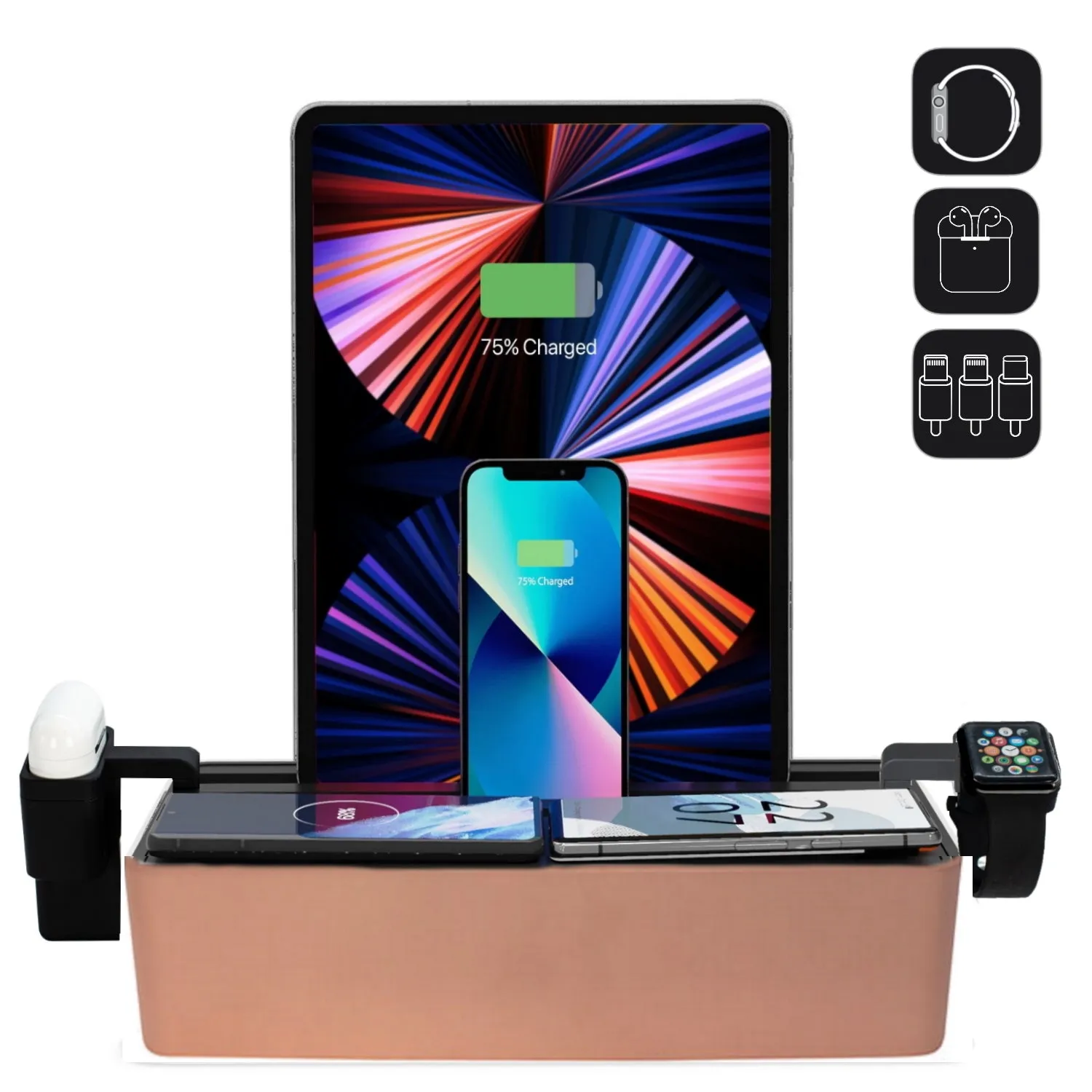 ALLDOCK Wireless Family Aluminum Rose Gold & Black Package