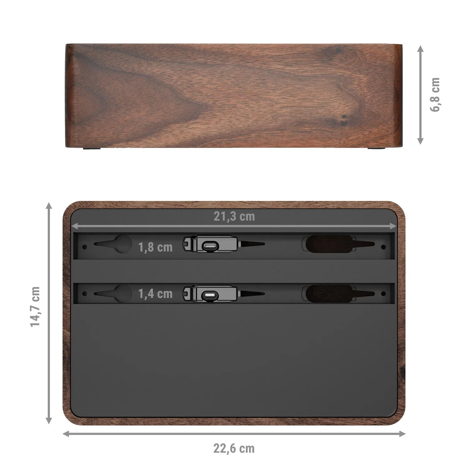 ALLDOCK Wireless Walnut & Black