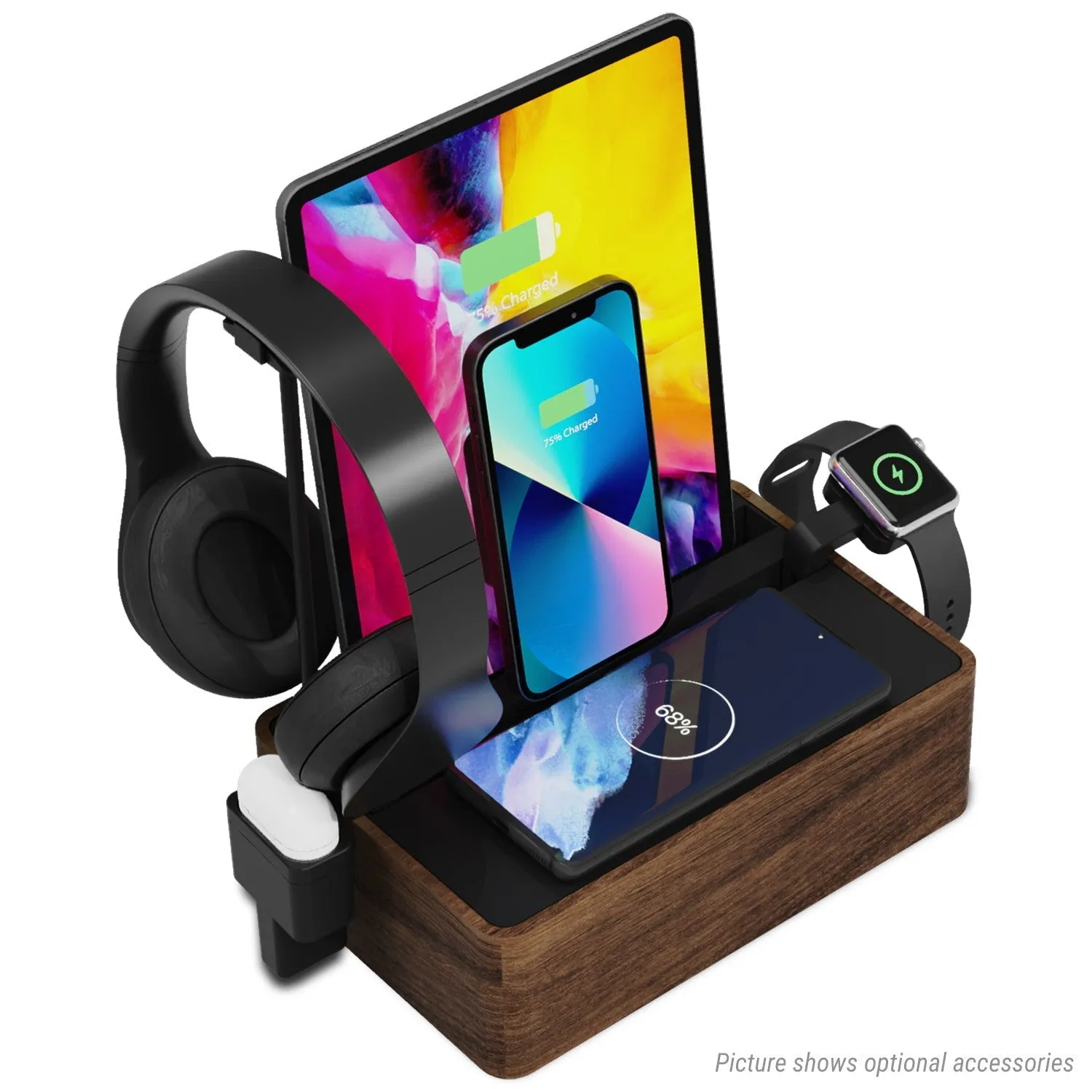 ALLDOCK Wireless Walnut & Black