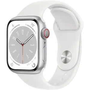 Apple Watch Series 8 (2022) GPS   Cellular 41 mm - Aluminium Silver - Sport band White