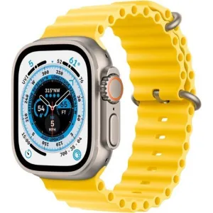 Apple Watch Ultra (2022) GPS   Cellular 49 mm - Titanium Natural Titanium - Ocean band Yellow