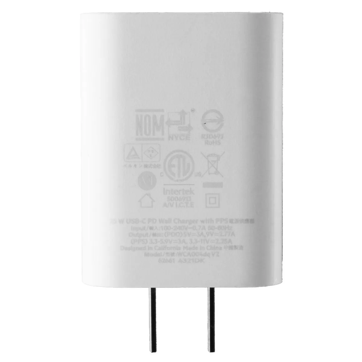 Belkin (25W) USB-C PD Wall Charger - White (WCA004dqV2)