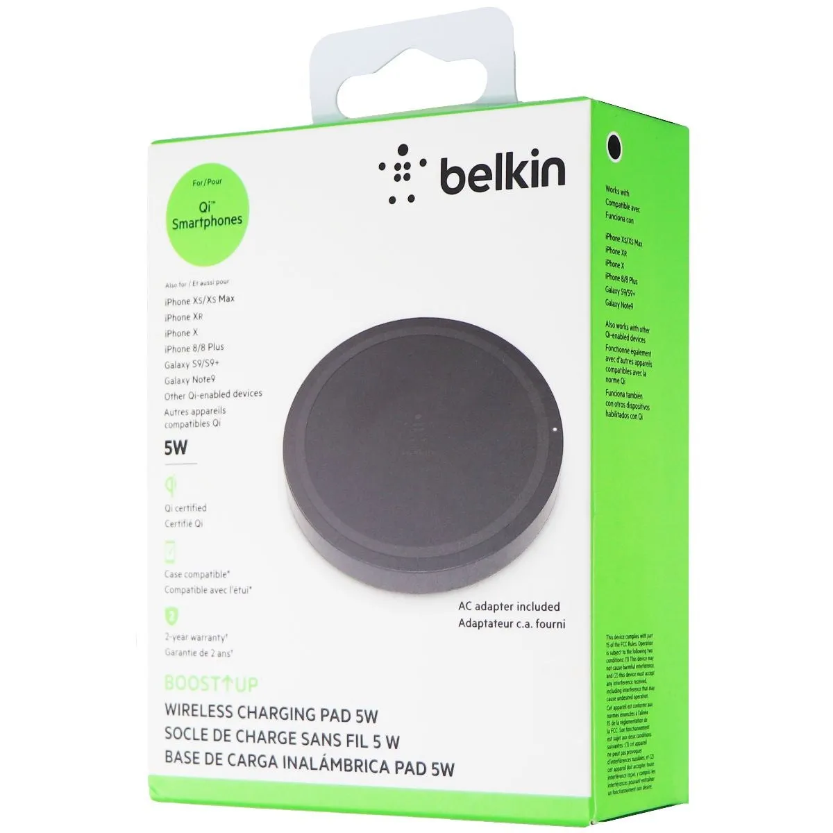 Belkin 5W Wireless Charging Pad for Qi Devices like iPhone & for AirPods - Black