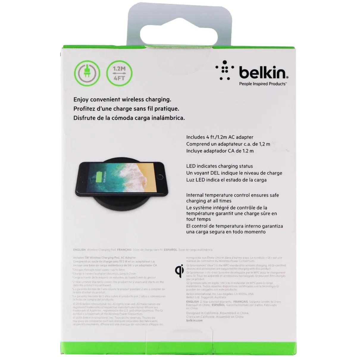 Belkin 5W Wireless Charging Pad for Qi Devices like iPhone & for AirPods - Black