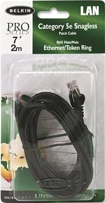 Belkin Cat5E Snagless Patch Cable Rj45 Connectors 7 Ft. Black