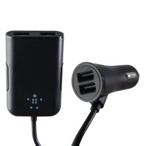 Belkin Road Rockstar 4-Port Car Charger - 36 Watt / 7.2 Amps / 4 USB