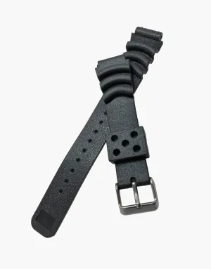 Black PVC Rubber Diver Sports Watch Band Strap by LUX