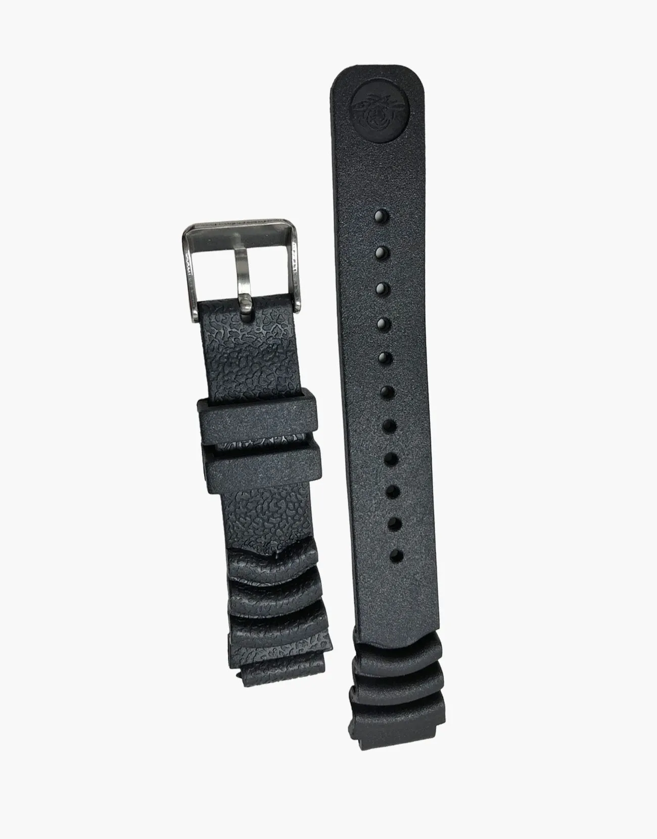 Black PVC Rubber Diver Sports Watch Band Strap by LUX