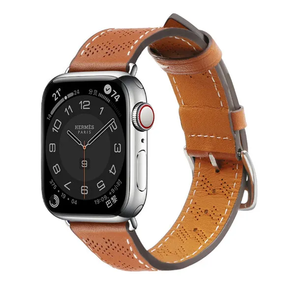 Brown Leather Apple Watch Band 棕色真皮 Apple 錶帶 KCWATCH1213