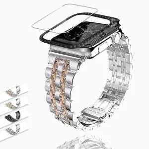 Carbon fiber Case & Strap Watchband Stainless Steel iWatch Correa