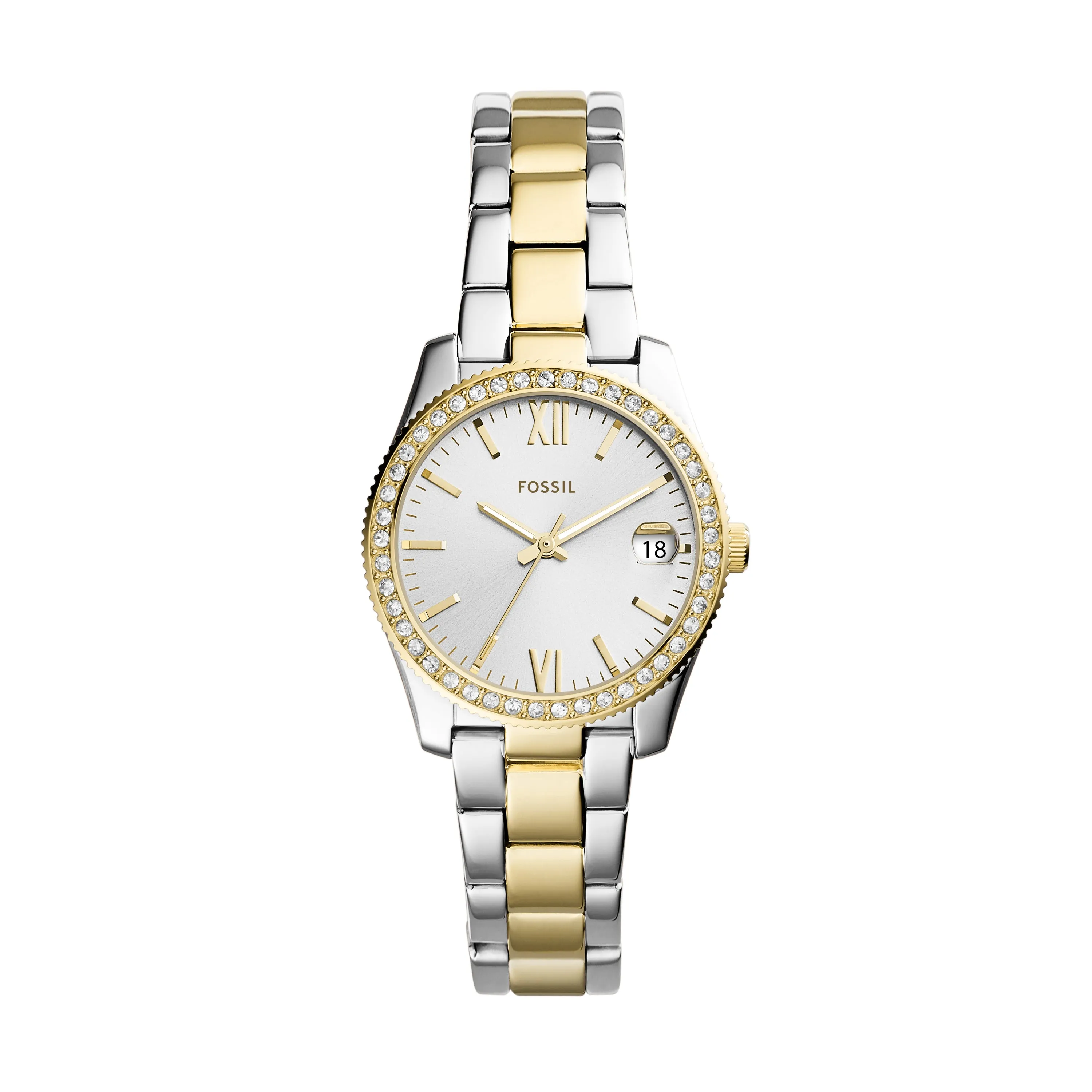 Fossil Scarlette Mini Three-Hand Date Two-Tone Stainless Steel Watch ES4319