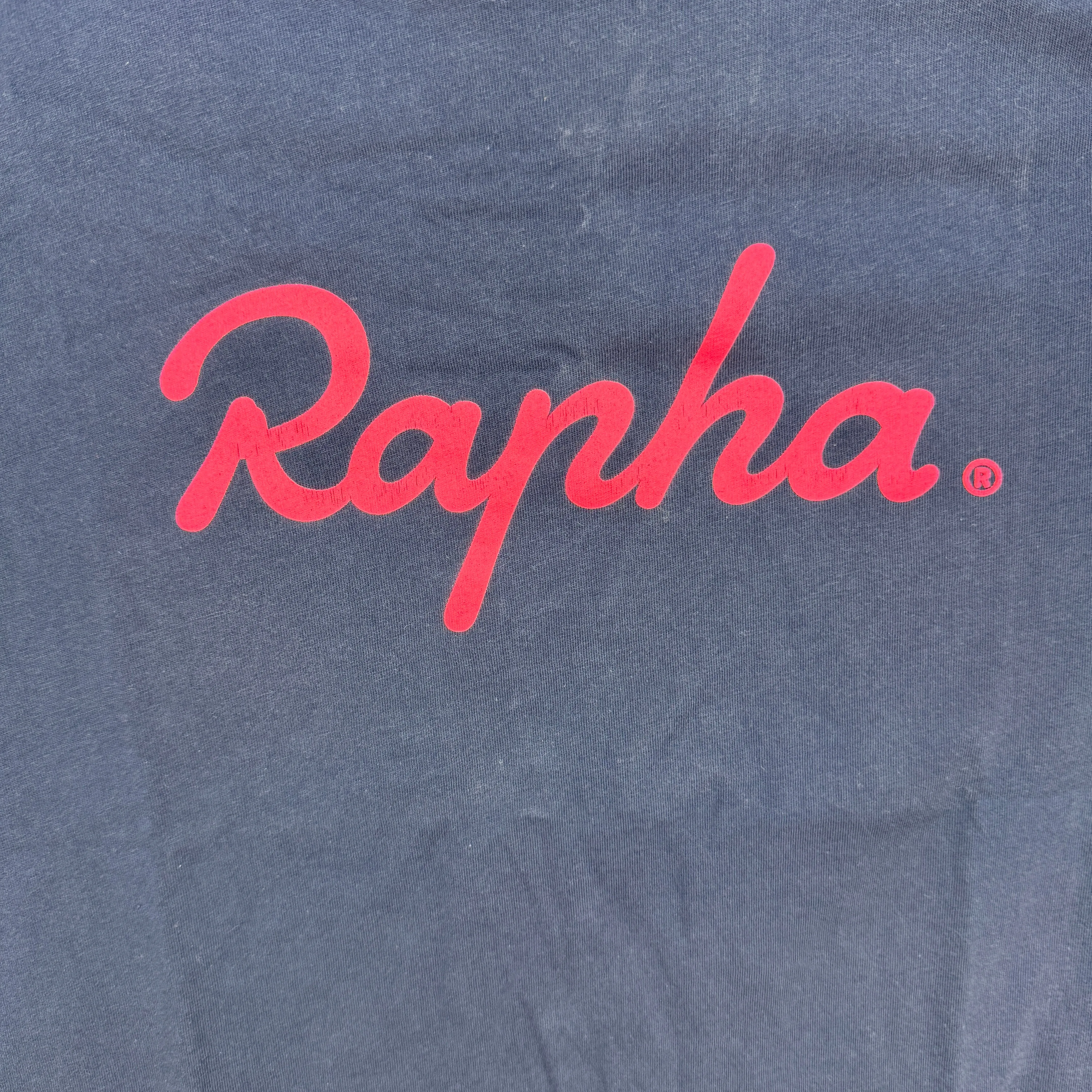 Light Use! Rapha Logo T-Shirt Medium Navy Short Sleeve Cycling Shirt