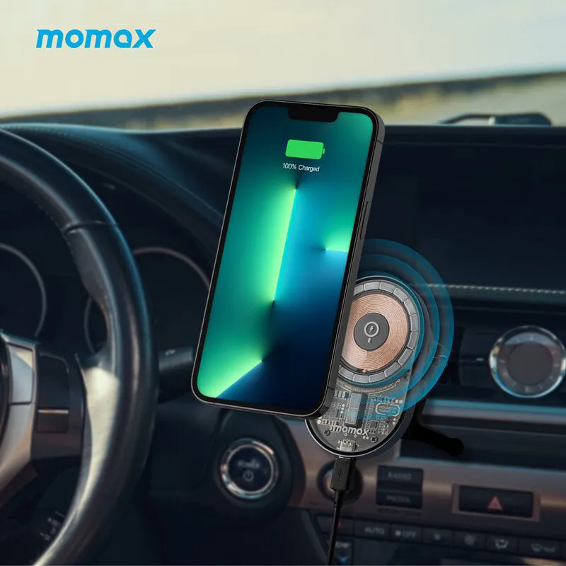 MOMAX Q.Mag Mount 3 15W Magnetic Wireless Charging Car Mount