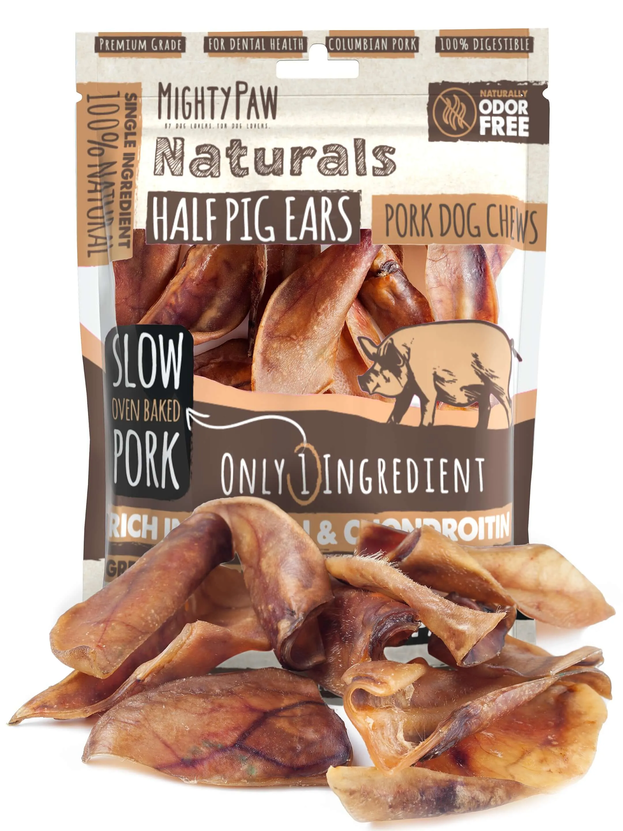 Natural Pig Ear Dog Chews: Wholesome Treats for Happy Pups (12pk)