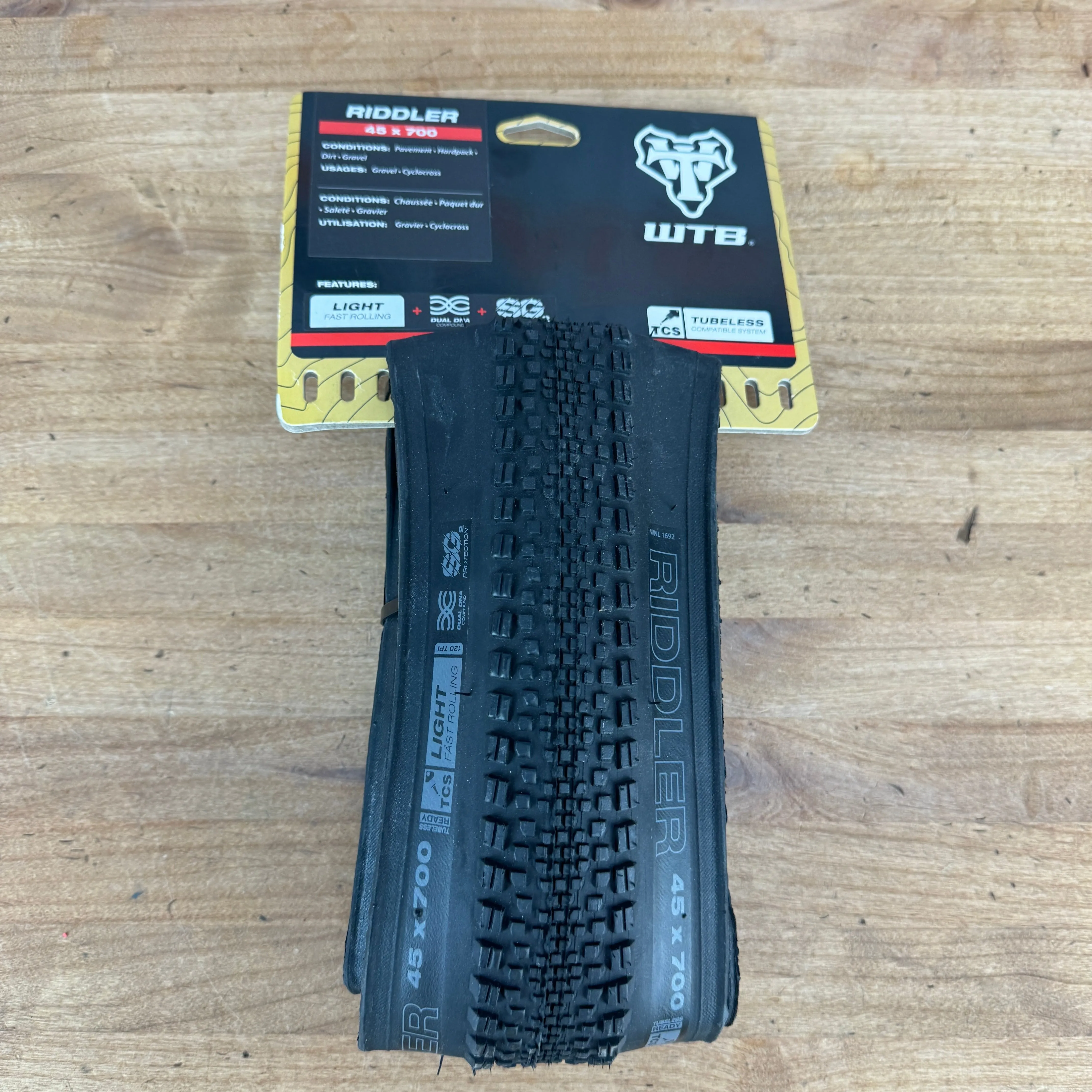 New! Single WTB Ridddler 700c x 45mm Tubeless Gravel Bike Tire MSRP $66