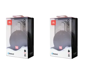 PAIR JBL Clip 3 Portable Waterproof Wireless Bluetooth Speaker - Black