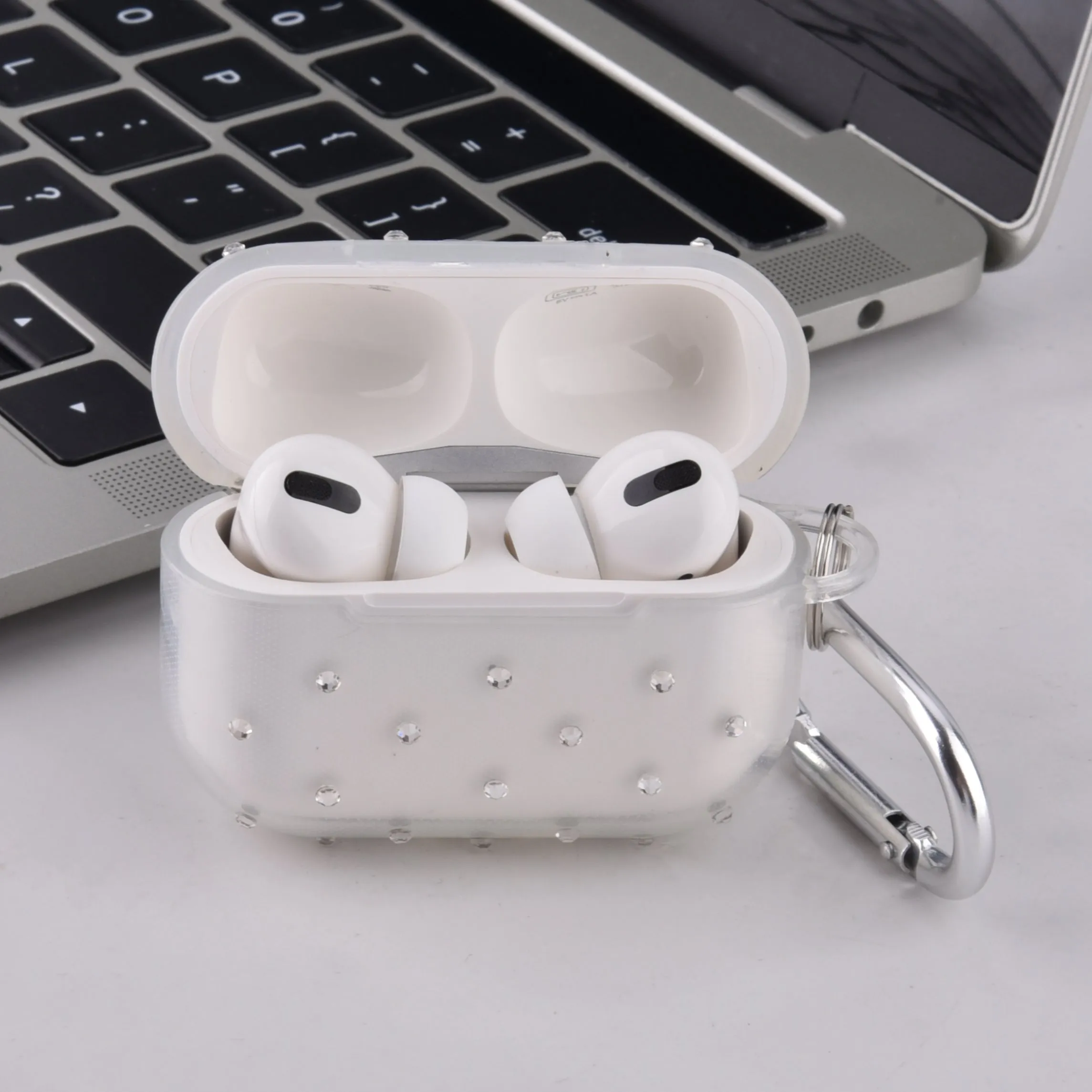 Protective TPU Case for Apple AirPods Pro with Keychain, Clear