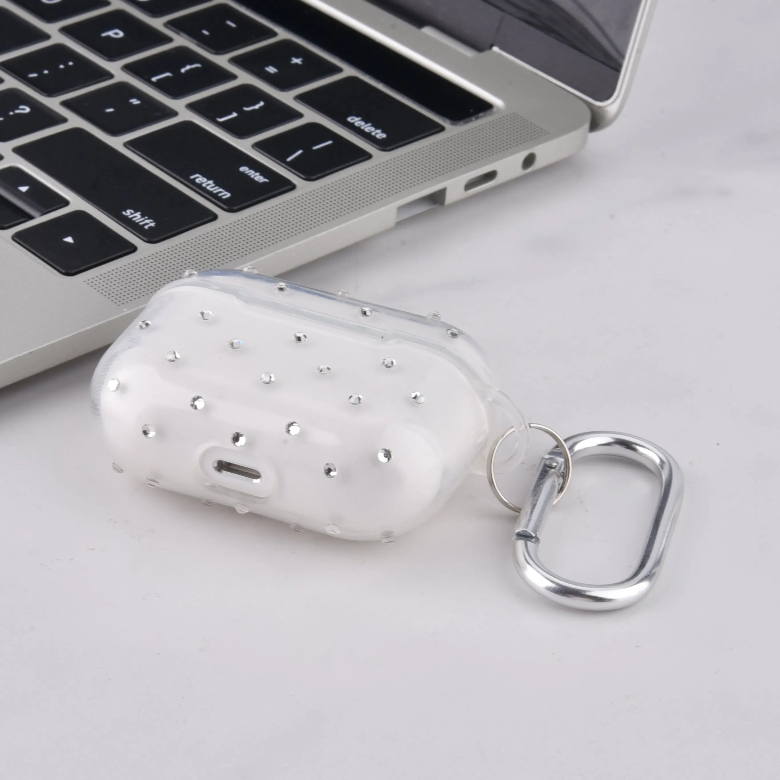 Protective TPU Case for Apple AirPods Pro with Keychain, Clear