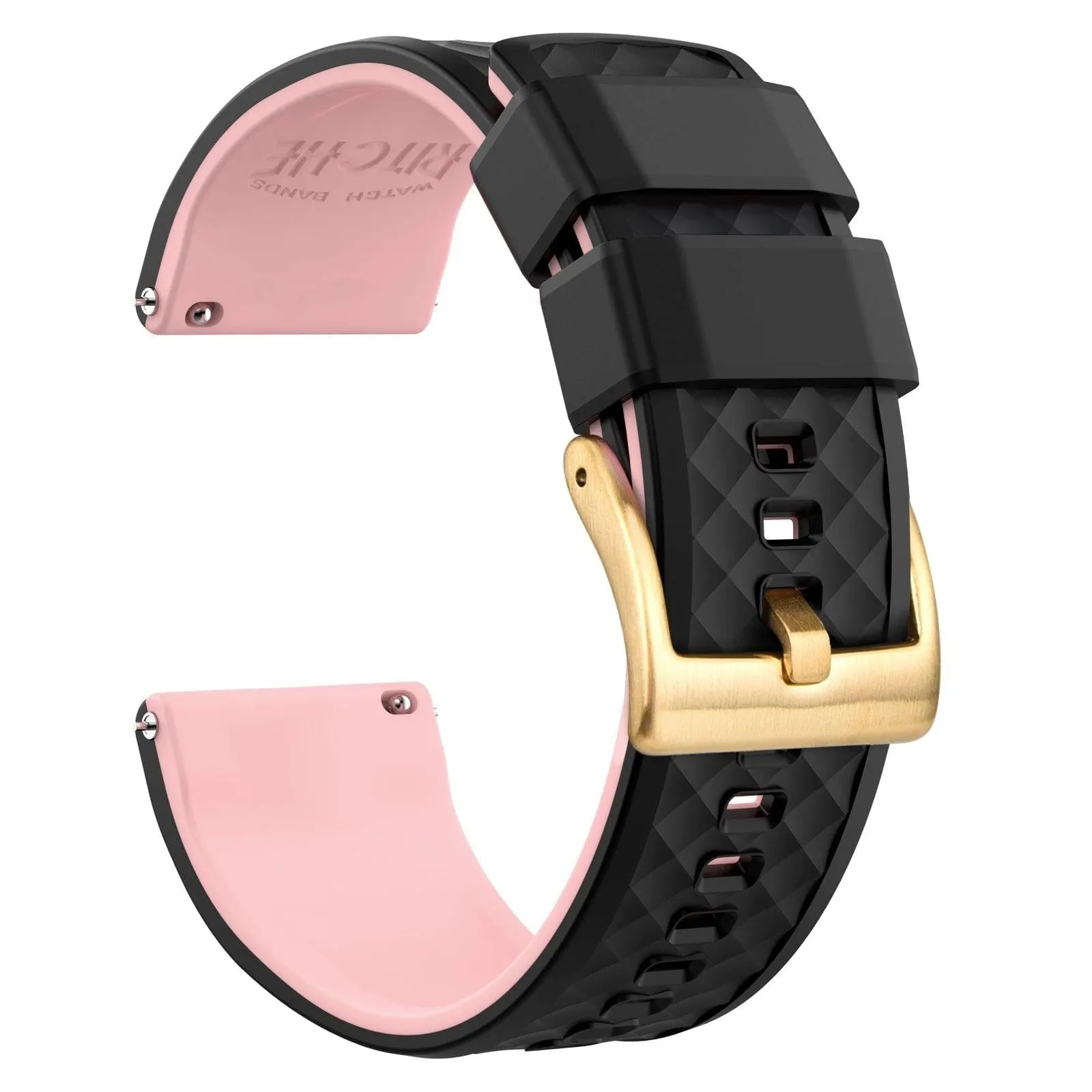 Ritche Black/Pink Classic silicone rubber watch bands