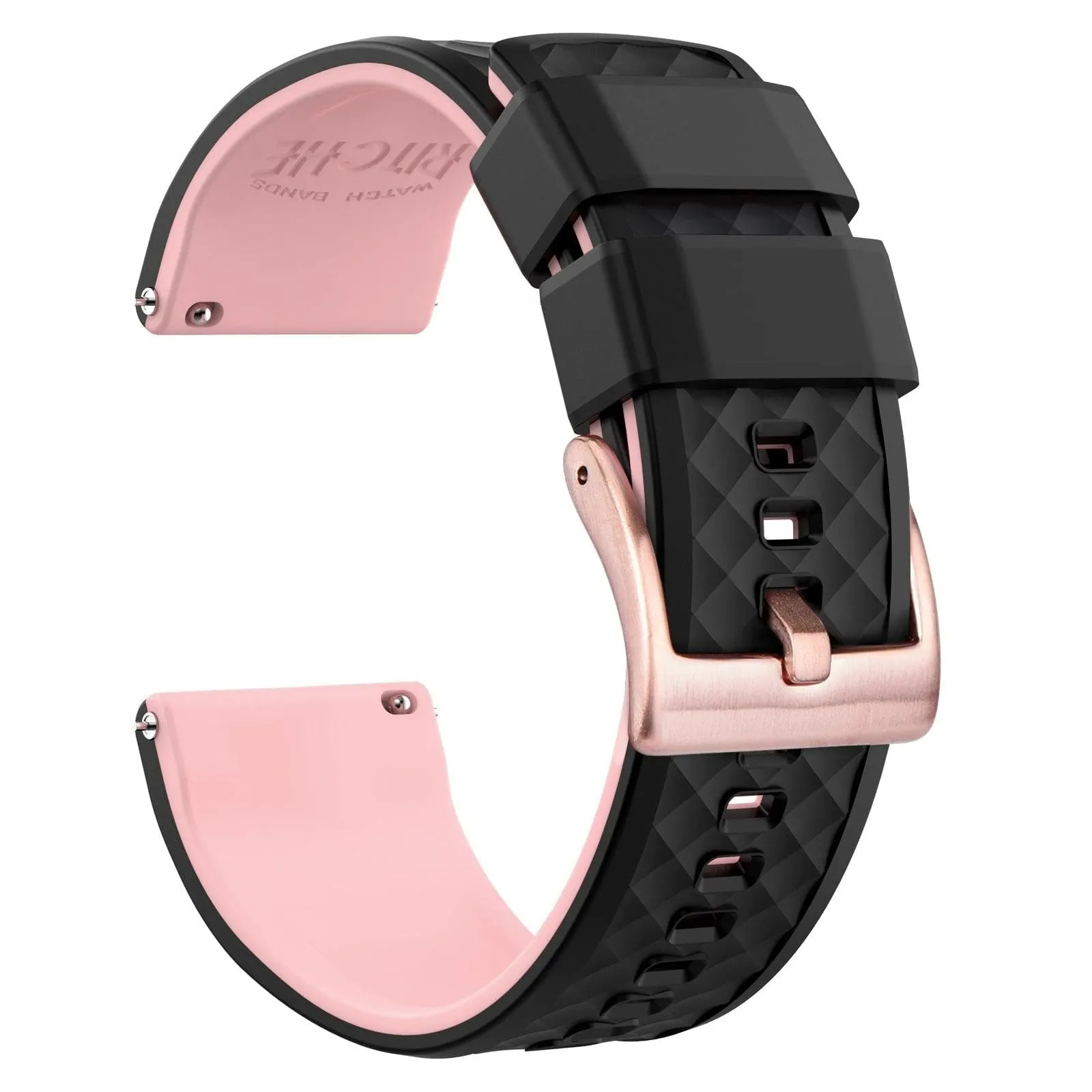 Ritche Black/Pink Classic silicone rubber watch bands