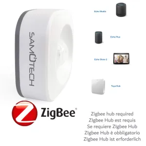 Samotech® Zigbee PIR Sensor for Echo Plus, Echo Studio & Echo Show 2nd Generation (Zigbee Motion Sensor)