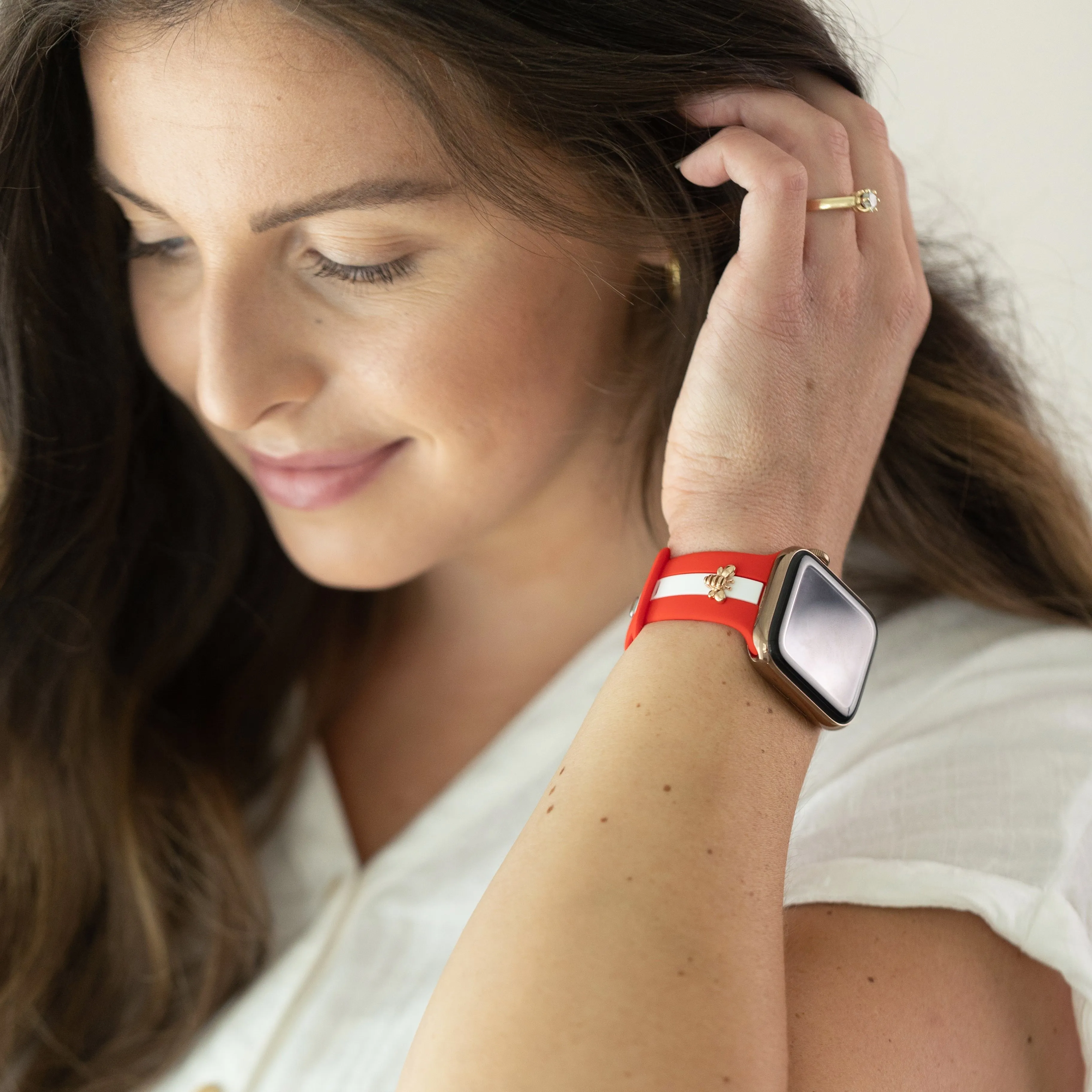 Skye Red & White Smart Watch Band