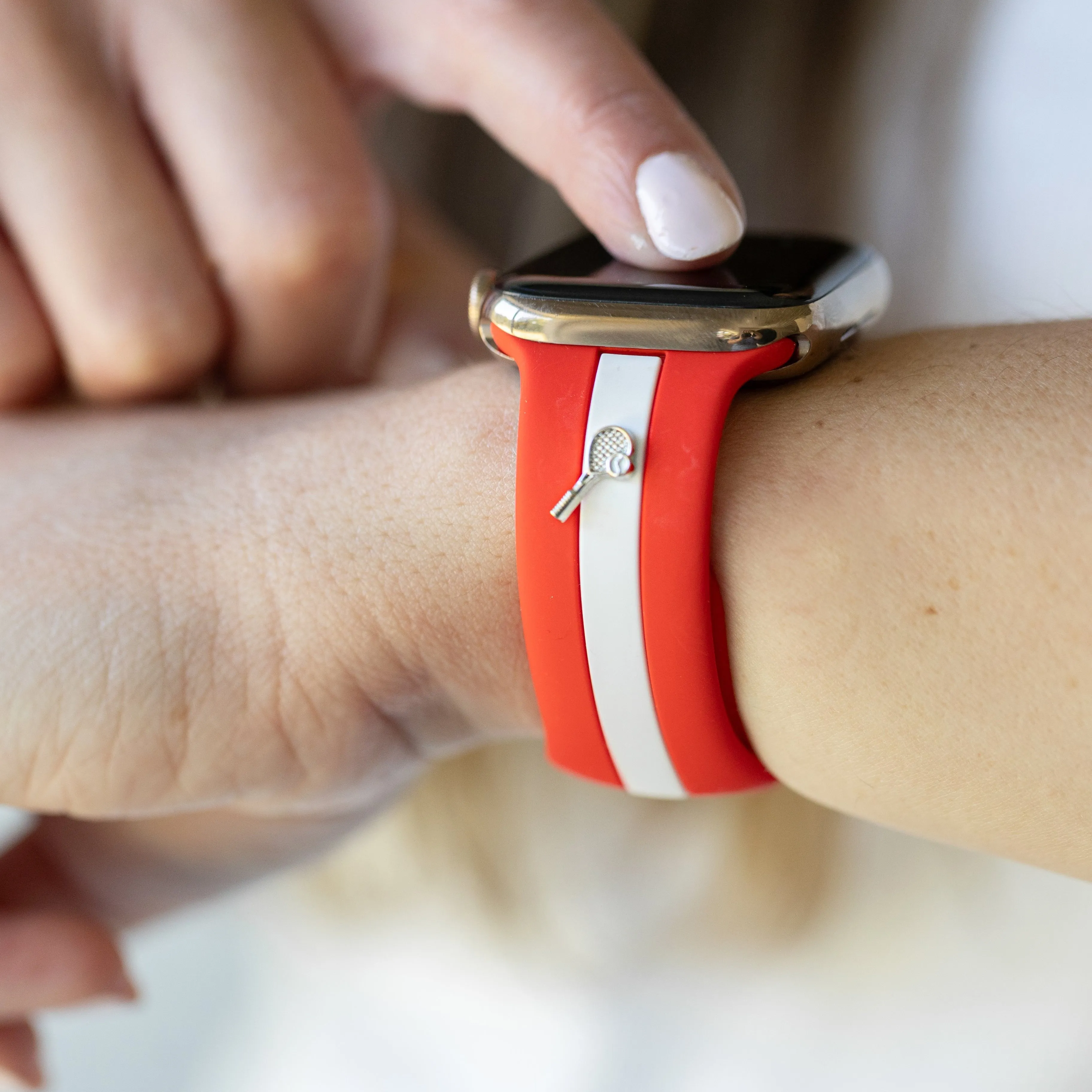 Skye Red & White Smart Watch Band