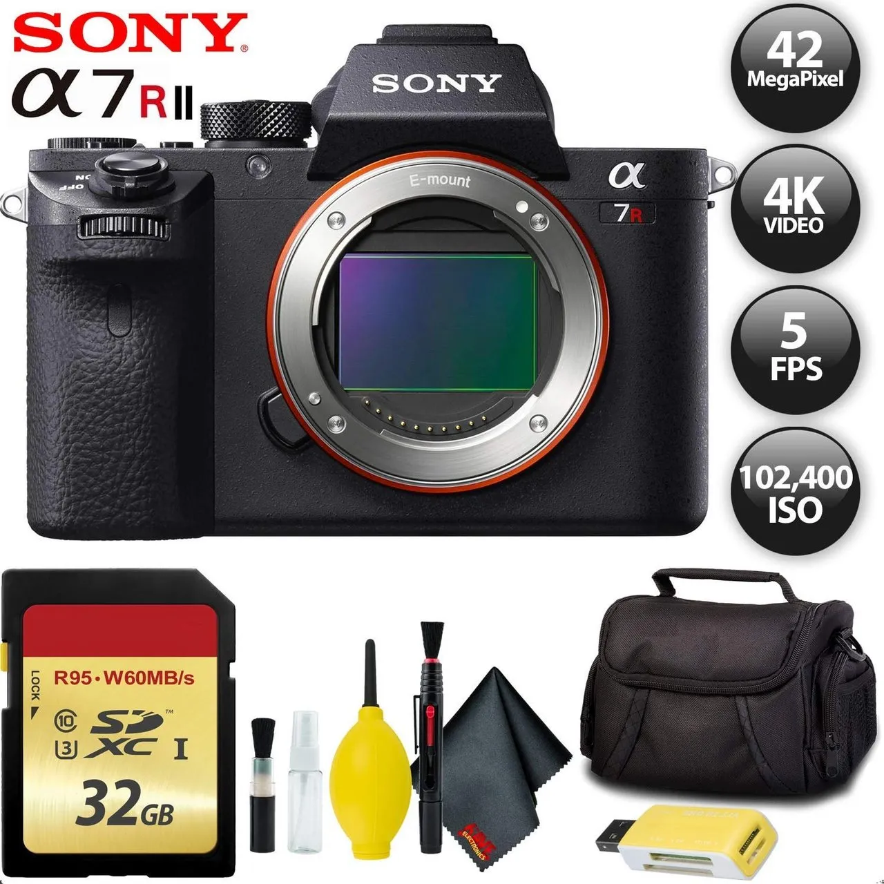 Sony Alpha a7R II Mirrorless Digital Camera   256GB Memory Card Base Kit with Accessories