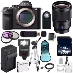 Sony Alpha a7R II Mirrorless Digital Camera (International Model)   Sony Distagon T FE 35mm f/1.4 ZA Lens   72mm 3 Piece Base Bundle