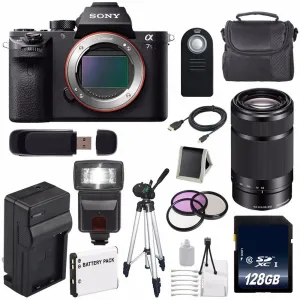 Sony Alpha a7S II a7S Mark II a7SII ILCE7SM2/B Mirrorless Digital Camera (International Model)   Sony E 55-210mm f/4.5-6 Lens Awesome Bundle