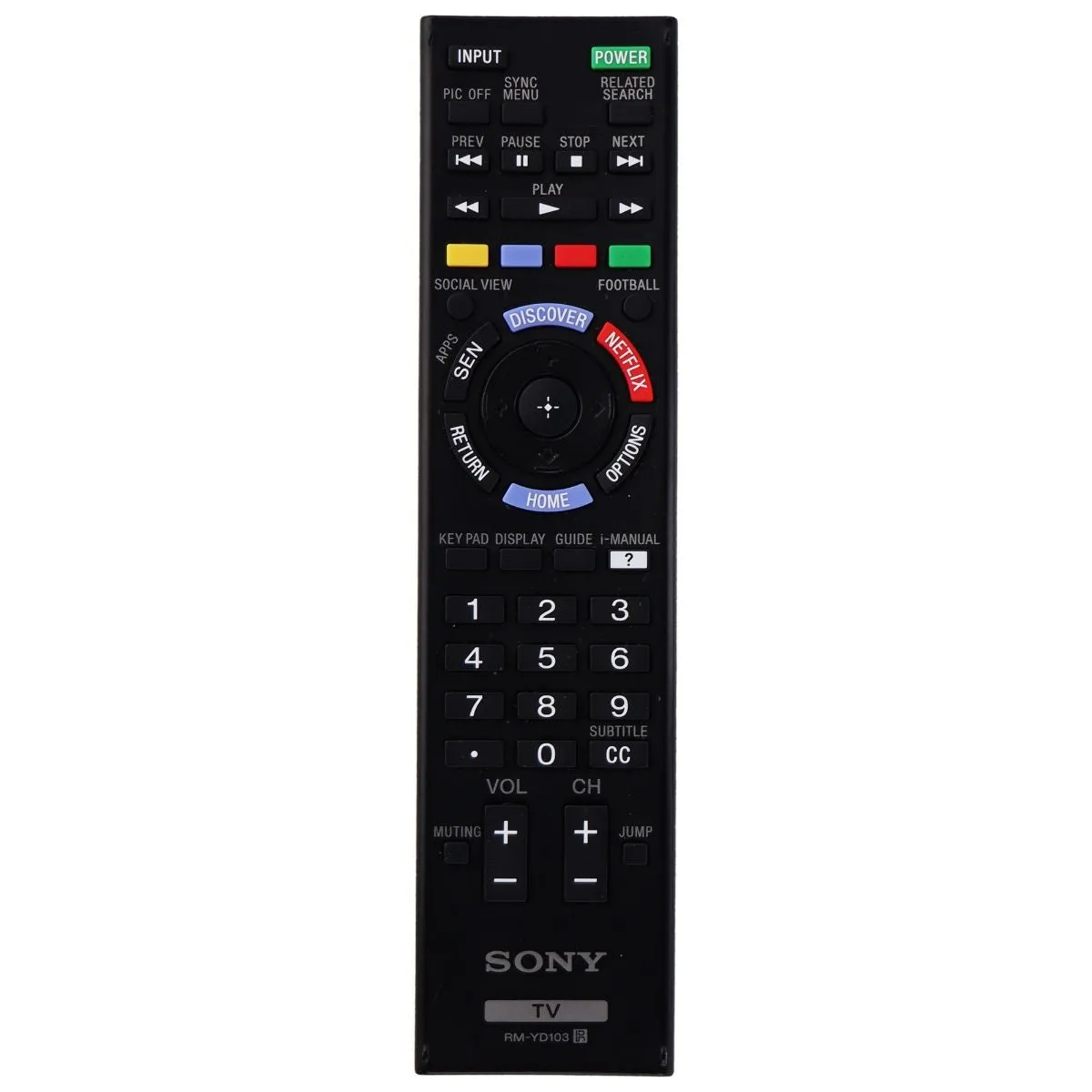 Sony Remote Control (RM-YD103) for Select Sony TVs - Black