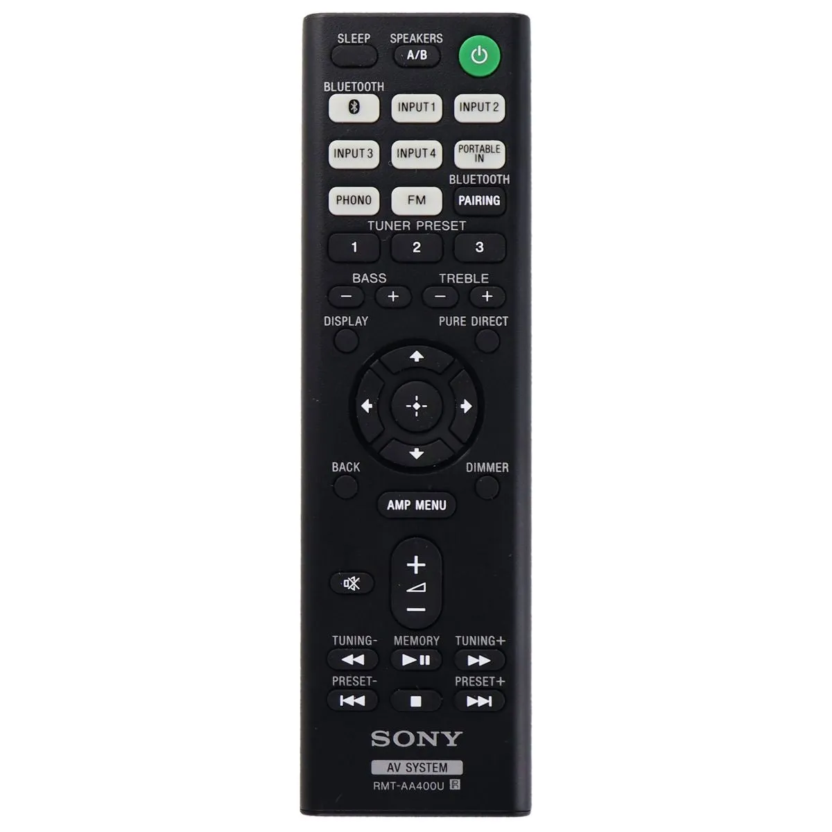 Sony Remote Control (RMT-AA400U) for Sony STR-DH190 AV Receiver - Black