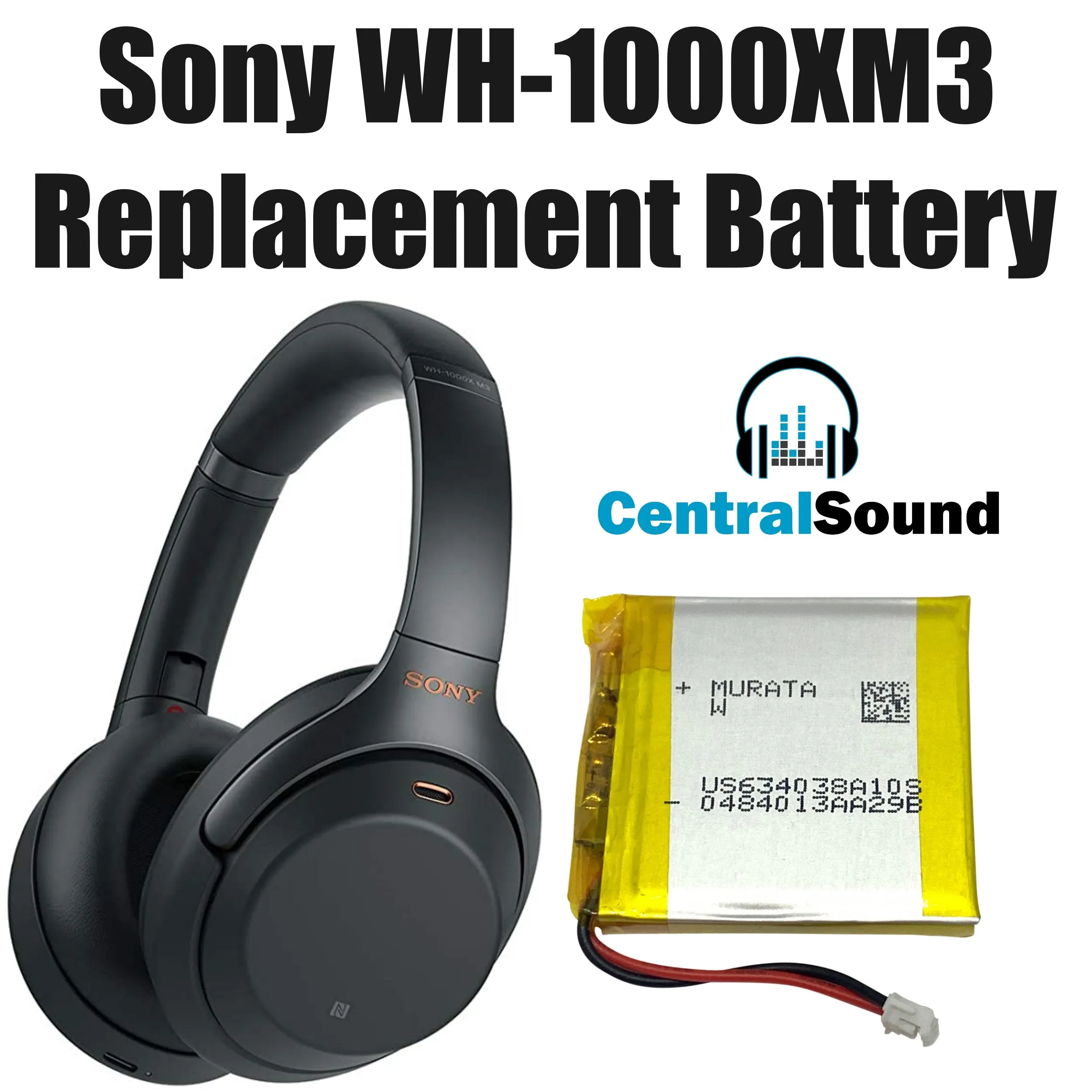 Sony WH-1000XM3 Wireless Headphones Replacement Li-Ion Battery Part 3.7V 1000mAh