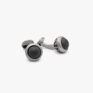 Sterling silver Revolve cufflinks with onyx