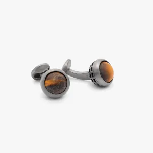 Sterling silver Revolve cufflinks with tiger eye