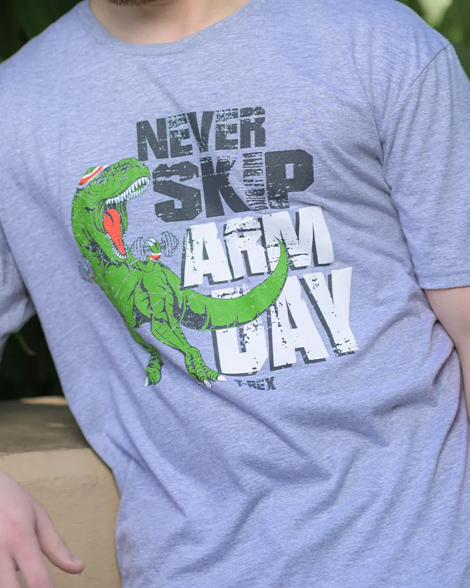 T-Rex Cafe | Never Skip Arm Day | Adult Tee