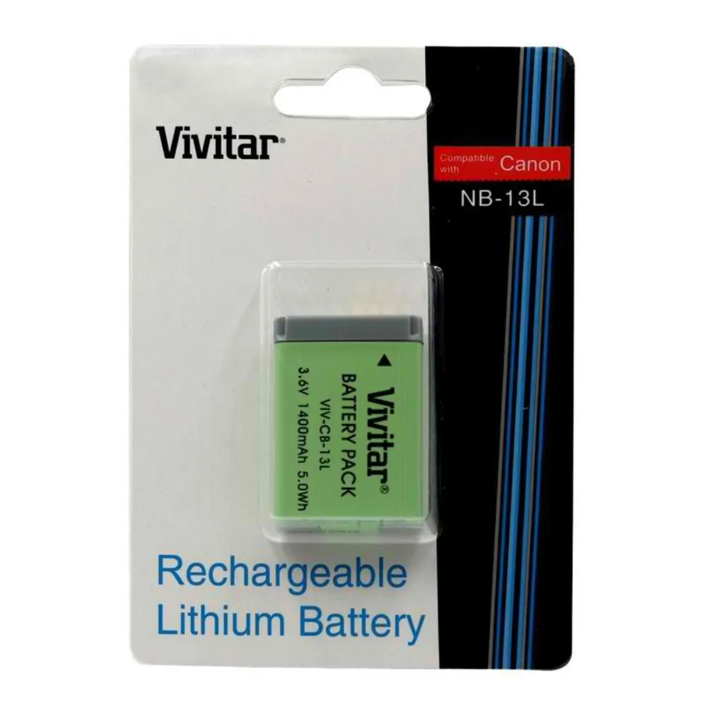 VIVITAR VIV-QCB-217 Battery Charger   VIVITAR NB-13L Replacement Battery for Canon NB-13L Battery Bundle for Canon G5 X, G7 X, G7 X Mark II,  SX720 HS